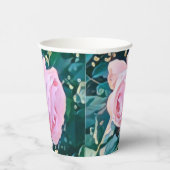 luxe romantic flowers botanical wallpaper pappbecher (Rechts)