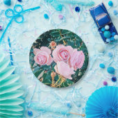 luxe romantic flowers botanical wallpaper pappteller (Party)