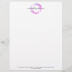 Luxe Rosa Bemaltes Kreis Designer-Logo Briefbogen