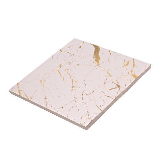 Luxe Rosa und Goldmarmor Keramik Tile Fliese (Seite)