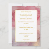 LUXE ROSE BLUSH MARBLE WEDING INVITATION EINLADUNG (Vorderseite)