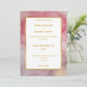 LUXE ROSE BLUSH MARBLE WEDING INVITATION EINLADUNG (Stehend Vorderseite)