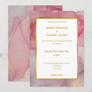 LUXE ROSE BLUSH MARBLE WEDING INVITATION EINLADUNG
