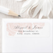 Luxe Rose errötet Vintage botanische Rücksendeadre (Insitu)