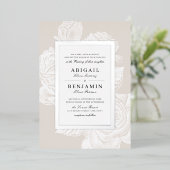 Luxe Rose Floralsilber Vintage botanische Hochzeit Folieneinladung (Stehend vorne)