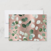LUXE ROSE GOLD BOTANISCHE ANTWORTKARTE RSVP KARTE (Rückseite)