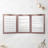 Luxe Rose Gold Confetti Rain Muster Broschüre (Innenseite)