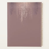 Luxe Rose Gold Confetti Rain Termin Buch Planer (Rückseite)