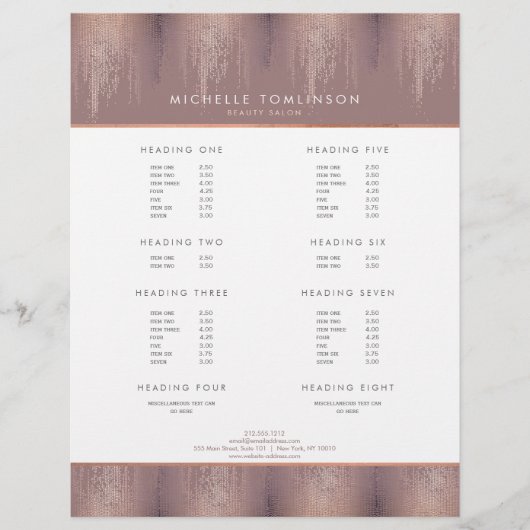 Luxe Rose Gold Confetti Regenmuster Flyer (Vorne)