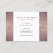 Luxe Rose Gold Confetti Regenmuster Große Visitenkarte (Rückseite)