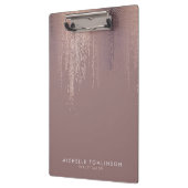 Luxe Rose Gold Confetti Regenmuster Klemmbrett (Links)