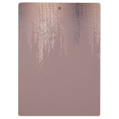 Luxe Rose Gold Confetti Regenmuster Klemmbrett (Rückseite)