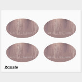 Luxe Rose Gold Confetti Regenmuster Ovaler Aufkleber (Blatt)