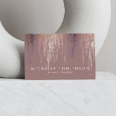 Luxe Rose Gold Confetti Regenmuster Visitenkarte