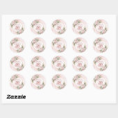 Luxe Rose Gold Floral 50th Birthday Party Stickers (Blatt)