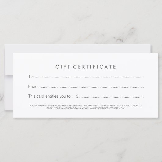 Luxe Rose Gold Geschenkgutschein (Rückseite)