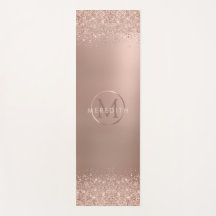 Luxe Rose Gold Glitzer Metallic Monogram