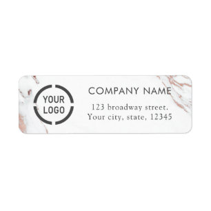 Luxe Rose Gold Marmor Business Rücksendeadresse