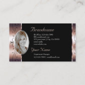Luxe Rose Gold und Schwarze Verzierte Grenzen mit Visitenkarte (Rückseite)