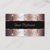 Luxe Rose Gold und Schwarze Verzierte Grenzen mit Visitenkarte (Vorderseite)