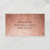 Luxe Rose Gold Venezianisch Plaster & Designer Visitenkarte (Rückseite)