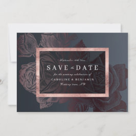 Luxe Rose Gold Vintag botanisch Save the Date