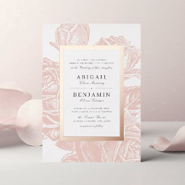 Luxe Rose Gold Vintag botanische Hochzeit Folieneinladung