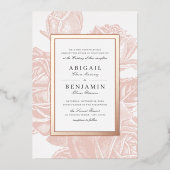 Luxe Rose Gold Vintag botanische Hochzeit Folieneinladung (Vorderseite)