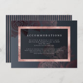 Luxe Rose Gold Vintag botanische Unterkünfte Begleitkarte (Vorne/Hinten)