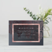 Luxe Rose Gold Vintage Rose Hochzeitsempfang Begleitkarte (Stehend Vorderseite)