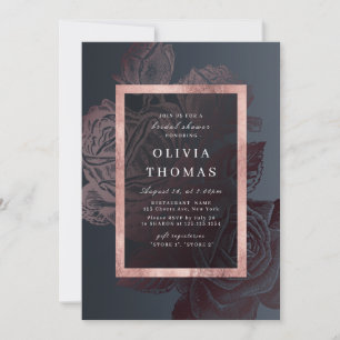 Luxe Rose Gold Vintages botanisches Brautparty Einladung