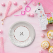 Luxe Rose Gold Vintages botanisches Brautparty Pappteller (Party)