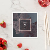 Luxe Rose Gold Vintages botanisches Brautparty Serviette (Beispiel)