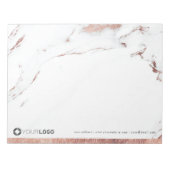 Luxe Rose Goldmarmor personalisiert Stationery Notizblock (Vorderseite)