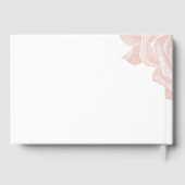 Luxe Rose Goldmedaille Vintage botanische Hochzeit Gästebuch (Rückseite)