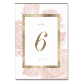 Luxe Rose Goldmedaille Vintage botanische Hochzeit Tischnummer (Vorderseite)