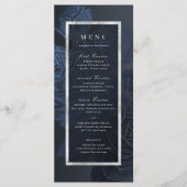 Luxe Rose Marine Vintage botanische Hochzeit Menükarte (Vorderseite)