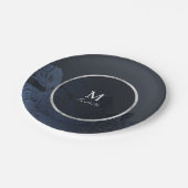 Luxe Rose Marine Vintages botanisches Brautparty Pappteller (Schrägansicht)