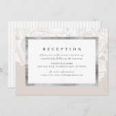 Luxe Rose Vintager botanischer Hochzeitsempfang Begleitkarte (Vorne/Hinten)