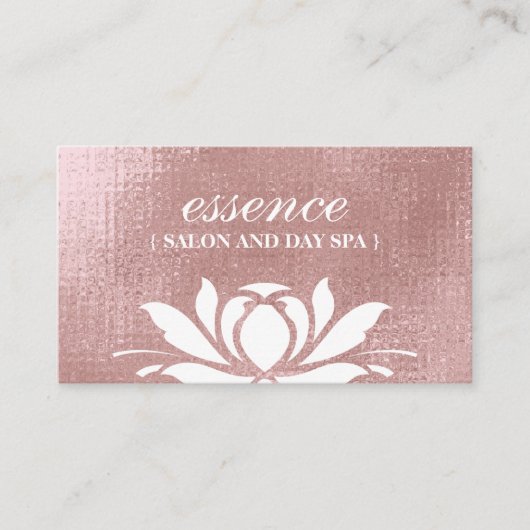 Luxe Rosen-Goldlotos-Blumen-Geschäfts-Karten Visitenkarte (Vorderseite)