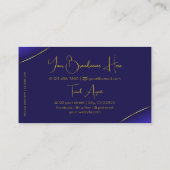 Luxe Royal Blue mit goldener Dekoration Diamanten Visitenkarte (Rückseite)