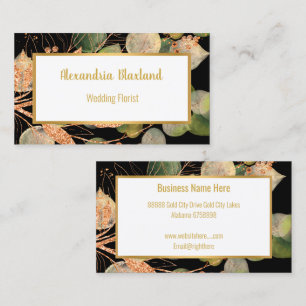 LUXE SAGE GREEN EUCALYPTUS GOLD BLACK  VISITENKARTE