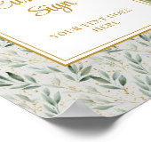 Luxe Sage Green Gold Foliage Hochzeit Custom Poste Poster (Ecke)