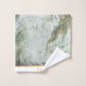 LUXE SAGE GREEN MARBLE TOWEL SET (Waschlappen)