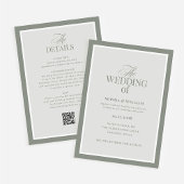 Luxe Sage Green mit UAWG QR Code | Hochzeit Einladung