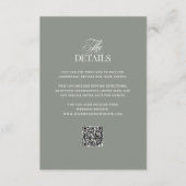 Luxe Sage Green | QR Code Wedding Guest Details Begleitkarte (Vorderseite)