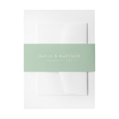 Luxe Sage Minimalistisch Wedding Monogram Einladungsbanderole (Vorderseite Beispiel)