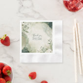 Luxe-Salbei-Smaragd-Hochzeits-Blumen-Collage Serviette (Beispiel)
