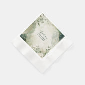 Luxe-Salbei-Smaragd-Hochzeits-Blumen-Collage Serviette (Ecke)