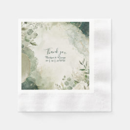 Luxe-Salbei-Smaragd-Hochzeits-Blumen-Collage Serviette